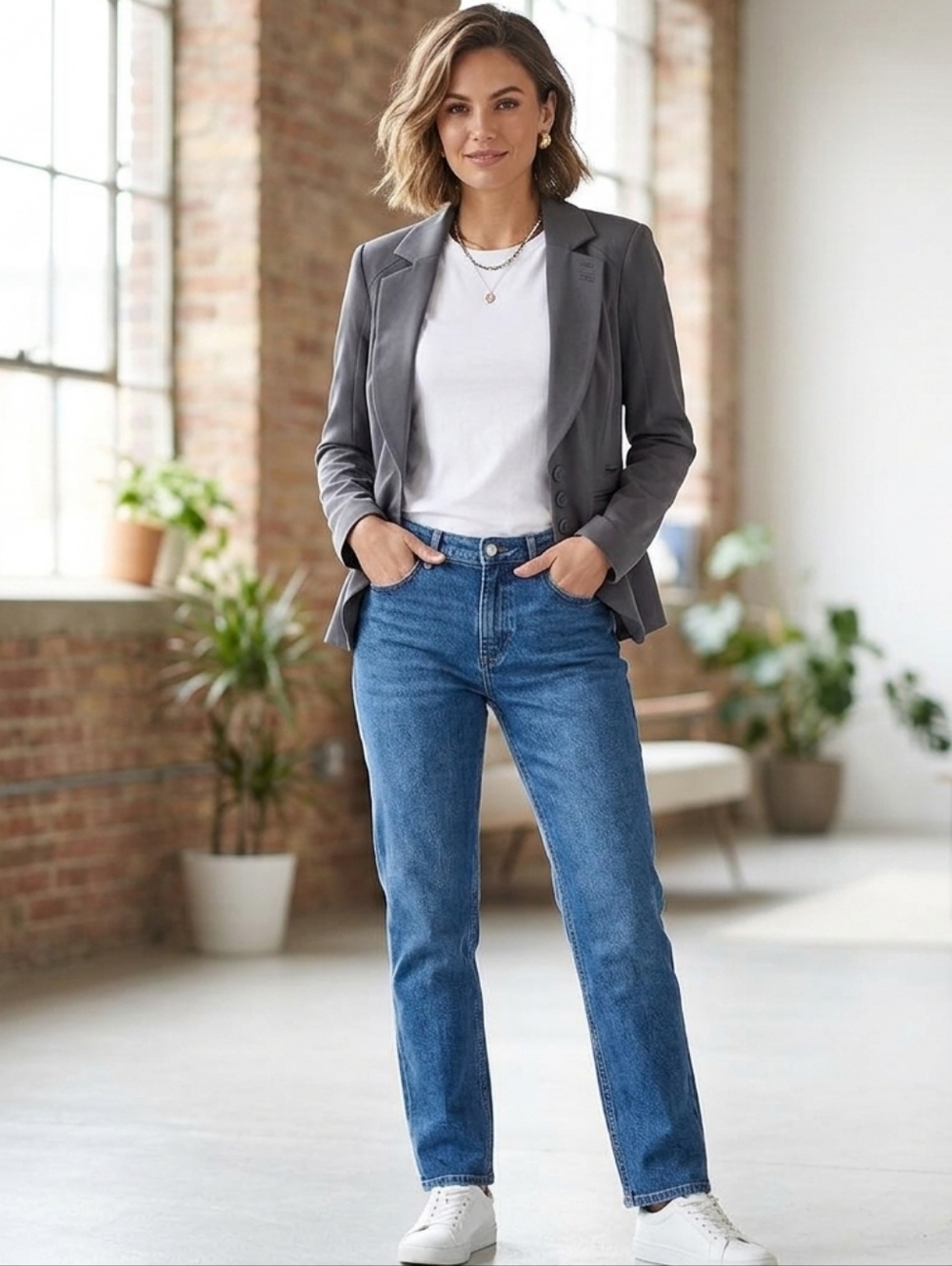 VERO MODA Grey Blazer Size 34